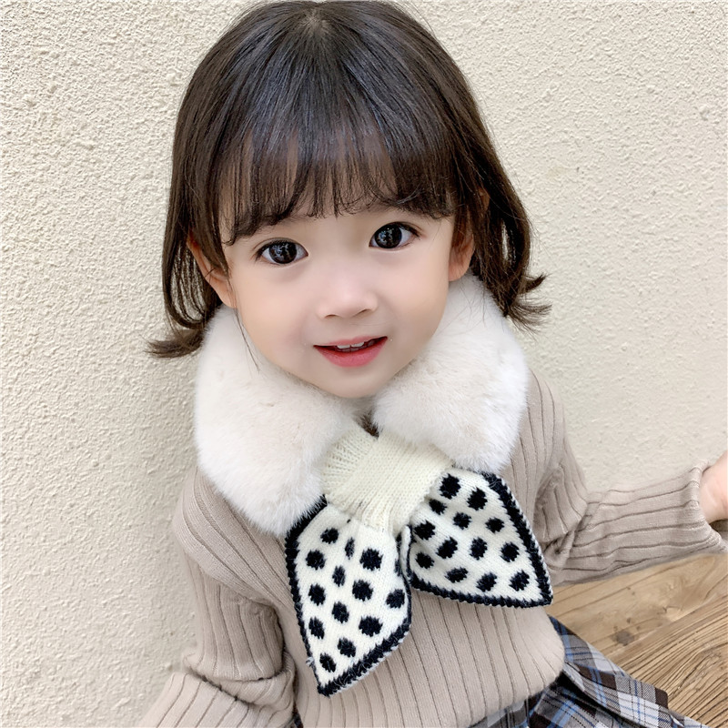 Autumn and winter Solid Angora children Collar Versatile knitting baby scarf Korean Edition Simplicity men and women Plush Collar