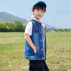 Boys' denim vest casual European and American cross-border children's clothing, drop shipping children's vest, new style for middle and small children, spring and autumn season.