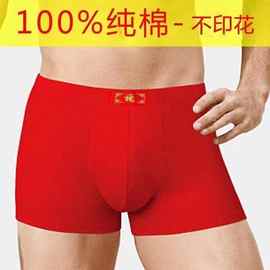 源头工厂本命年大红色内裤棉质男士结婚大码平角纯棉红内裤男批发