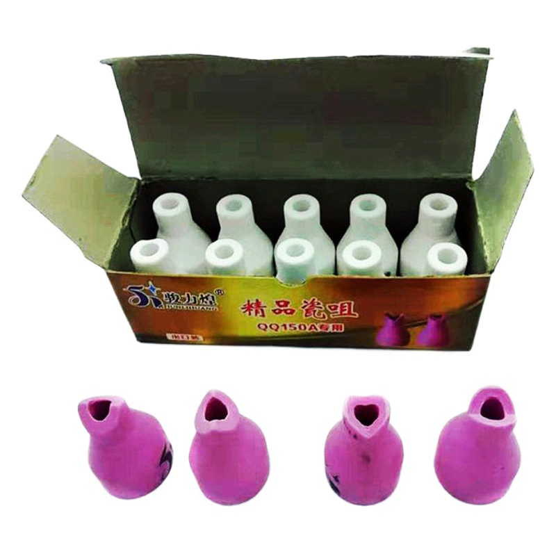 Прямые поставки сварочных принадлежностей 90 градусов внутри и снаружи фарфоровое сопло аргонодуговой сварки фарфоровое сопло QQ150 Сварочная горелка фарфоровое сопло красное защитное сопло пистолета