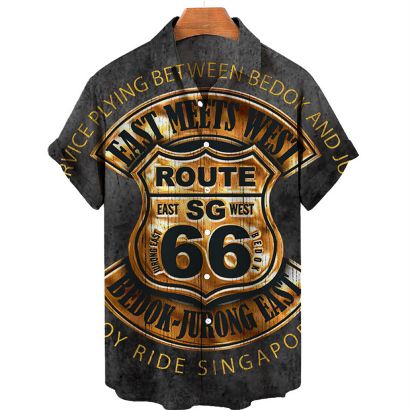 2026 Summer Classic Men's 3D Digital Print Street Fashion Shirt Men's Loose Short Sleeve