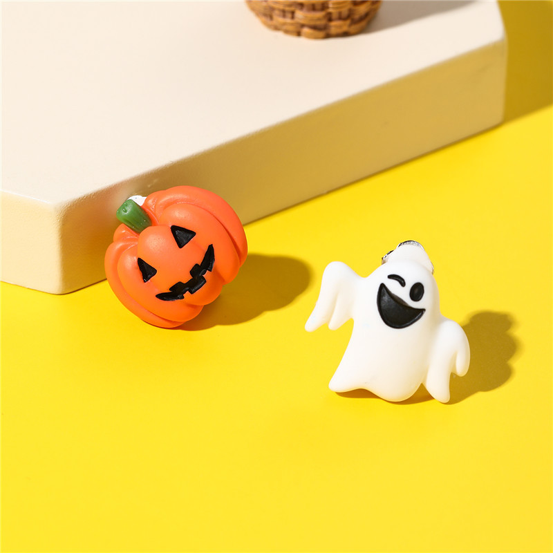 Funny Pumpkin Resin Kidu0027S Ear clips 1 Pair