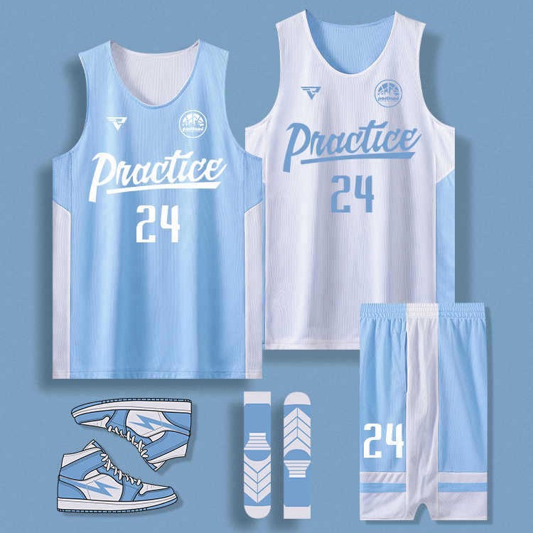 Double-Sided Quick-Drying Basketball Uniform Suit for Men with Printed Reversible Men's and Women's Jerseys for Game Training Breathable Vest Team Uniform