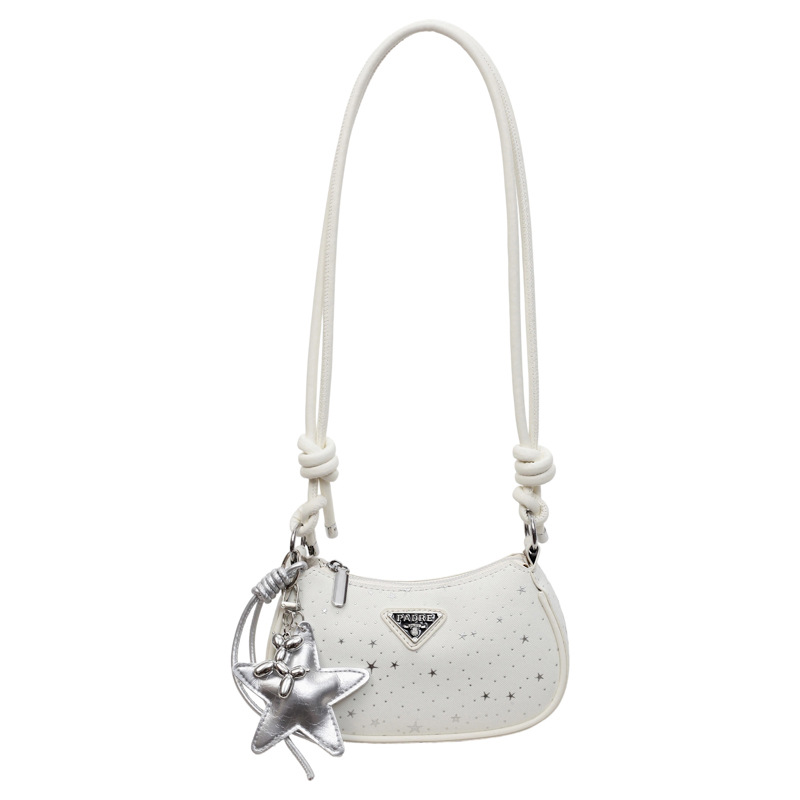 Bolso pequeño simple para mujeres 2026 verano nuevo estilo sensación de mochila de hombro sensación de moda diaria estrella remachada bolso pequeño