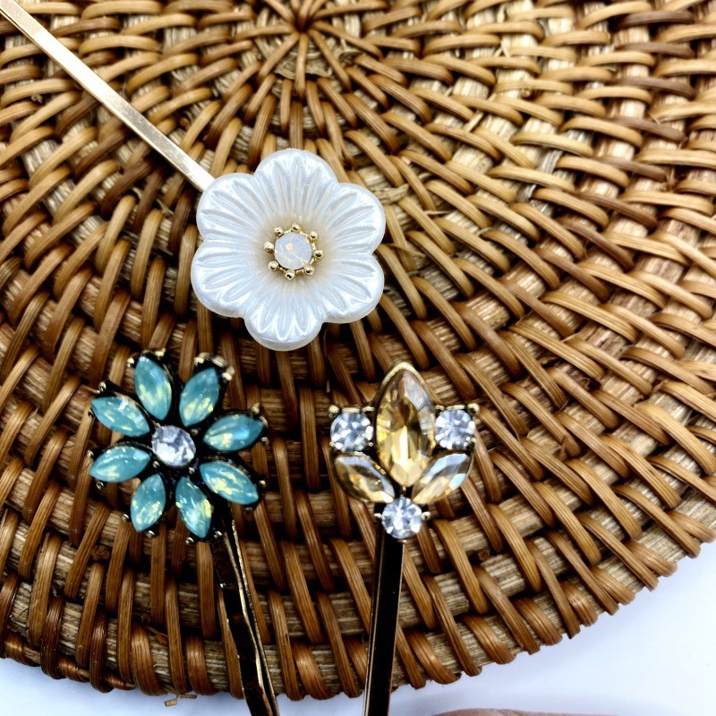Elegant hårklämma med rhinestone för kvinnor retro accessoar_voghion.com