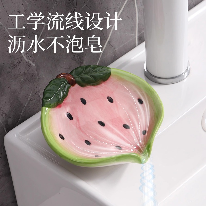 卸売排水石鹸セラミックバスルーム家庭用パンチフリーハンドウォッシュソープラックライト高級ソープボックス|undefined
