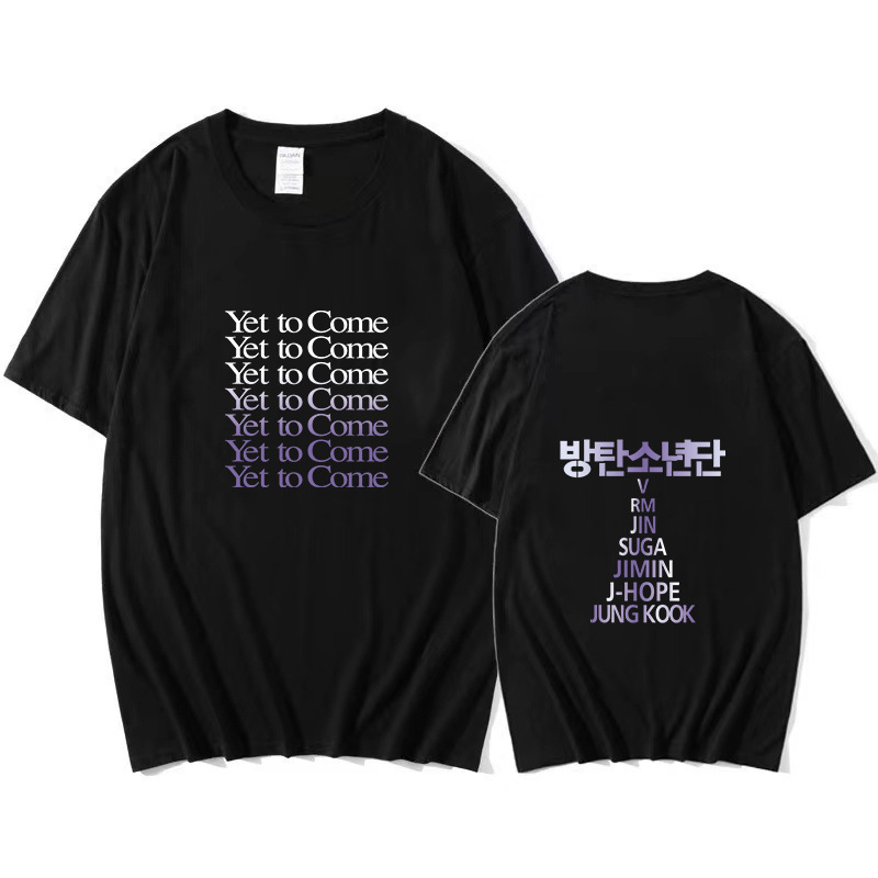 2023 New Men's and Women's Short-Sleeved T-Shirts Bts Trendy Casual Loose Ins Youth Short-Sleeved Shirts