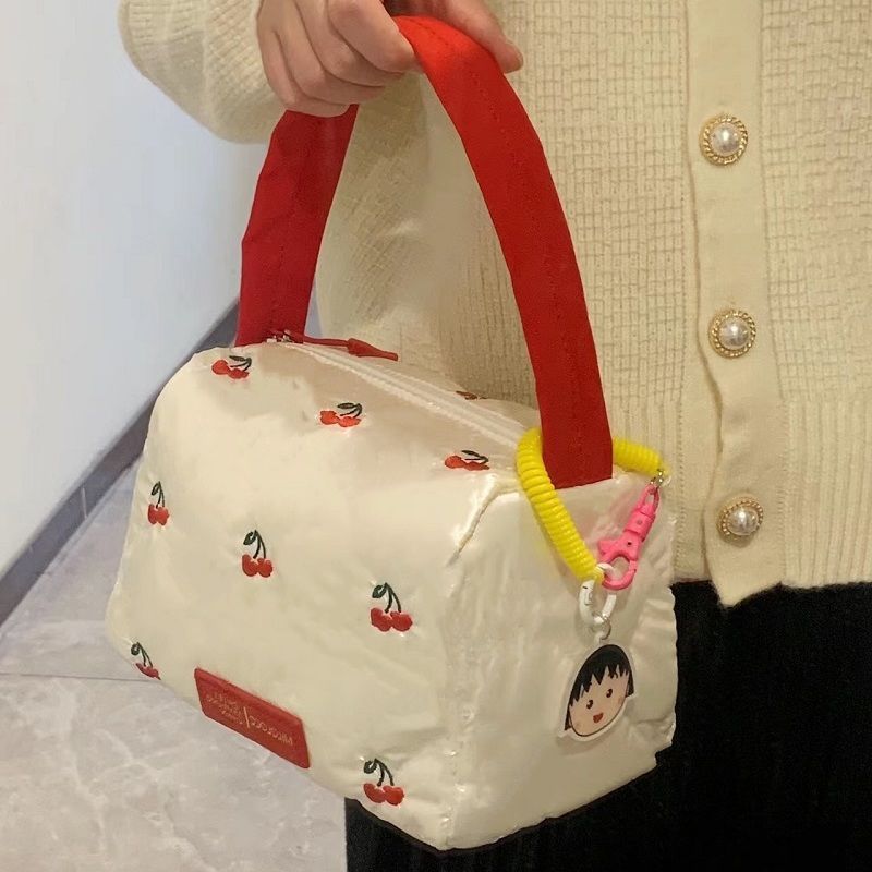 &VEW 樱桃小丸子化妆包小众百搭新款大容量收纳便携手提包洗漱包