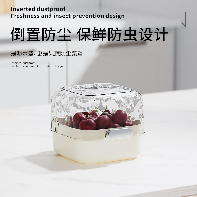 Cesta de drenaje de lavabo de verduras de doble capa nueva cesta de filtro de agua multifuncional cesta de lavado de verduras cocina Mesa de café de la Sala de estar doméstica plato de frutas