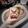 Hand-painted fox cup-orange