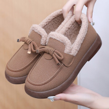 棉鞋女冬季新款加绒加厚保暖雪地靴一脚蹬妈妈鞋厚底百搭保暖棉靴