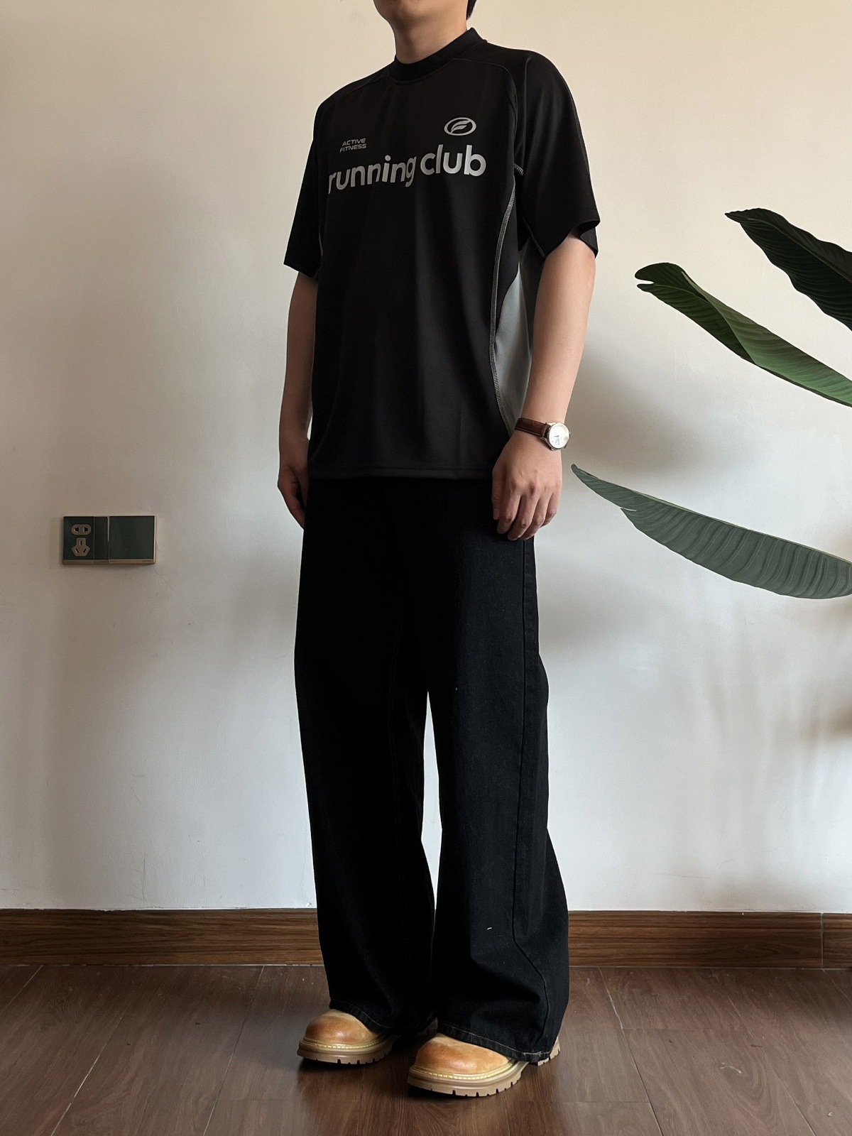 Retro Wide Leg Black Jeans Loose Fit Distressed Style mid Waist Clean Cut 2026 American Basic Washed Straight Pants_mkmklike.com