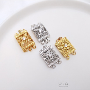 ��ɫ����18K���׽�ɫ��ʯ�����L���ζ��������diy�Ʒ��