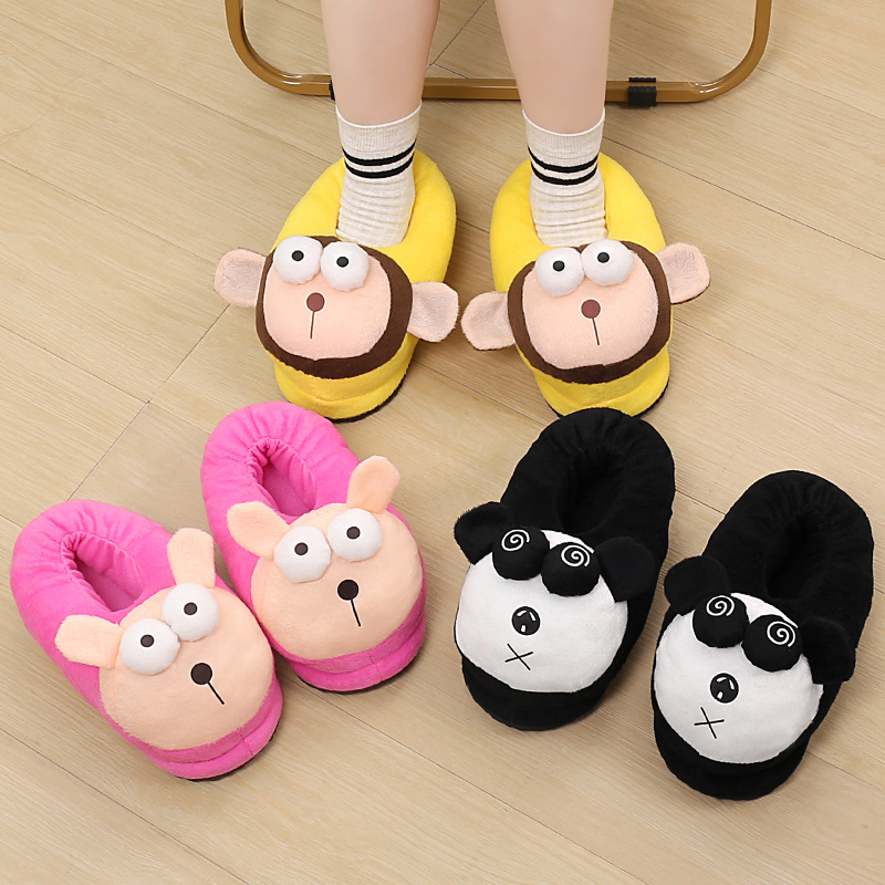 一件代发新款秋冬季棉鞋女包跟软底室内外男情侣可爱舒适防滑棉拖