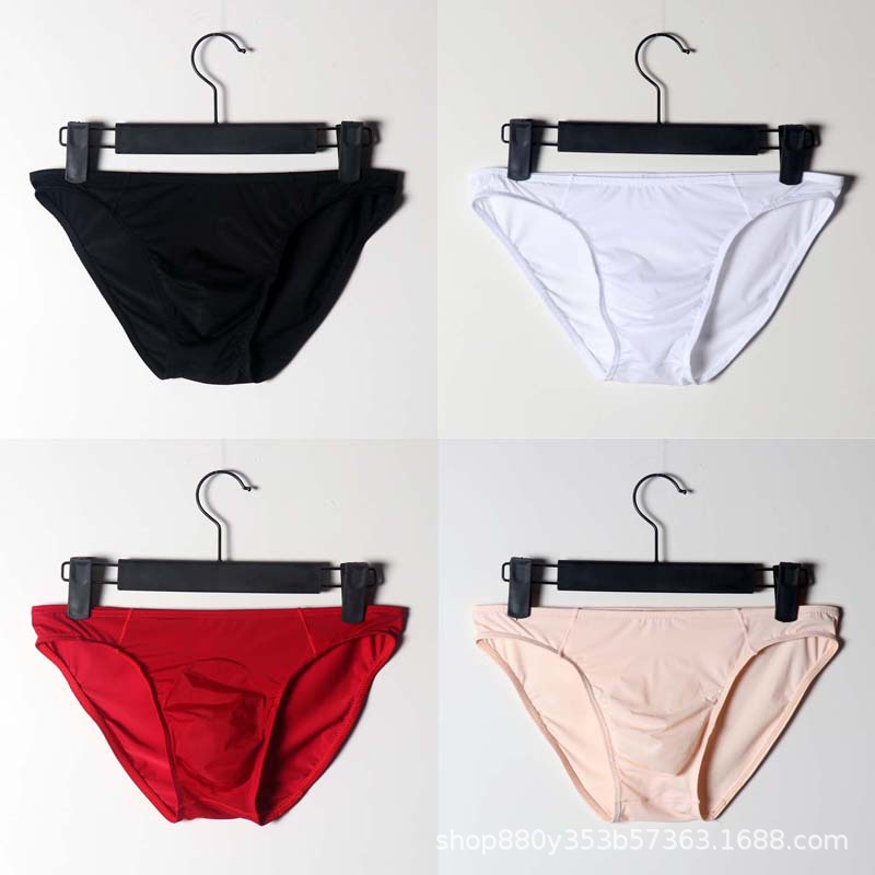 Factory direct supply generation of new men's underwear ultra-thin ice silk briefs sexy men's low waist underwear