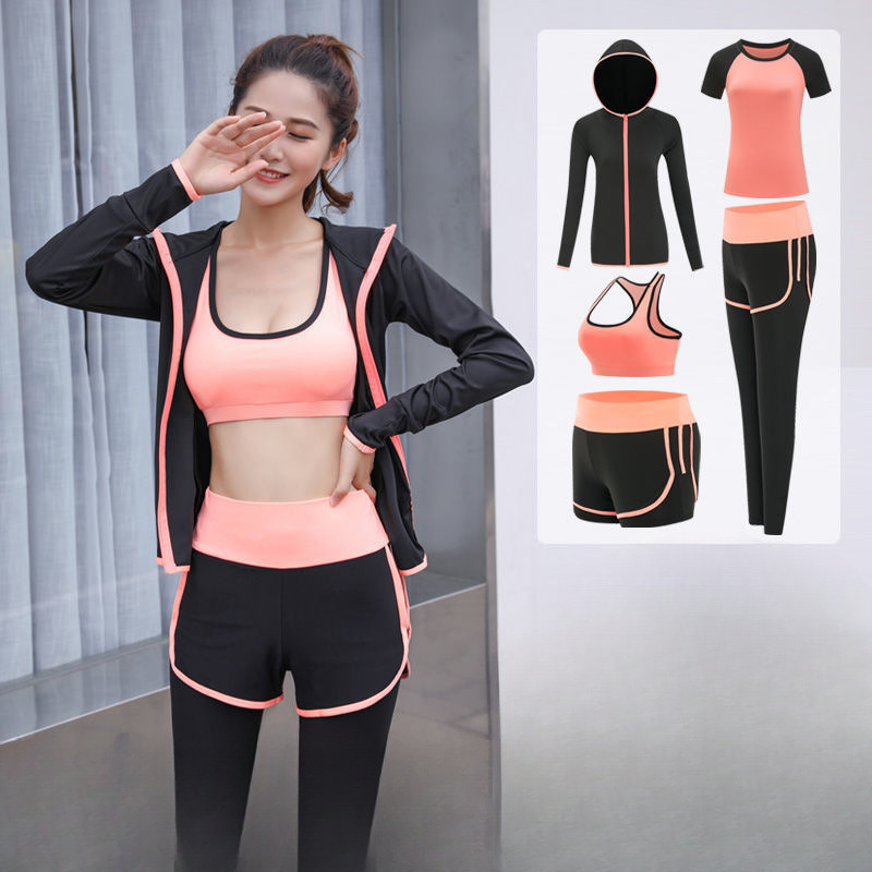 T5J Spring and Summer Running Sports Suit Women's Outdoor Morning Running Suit Gym Professional Quick-Drying Small Yoga Suit Junior