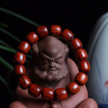 厂家批发赞比亚小叶紫檀木DIY老型珠国风文艺小清新手串原色