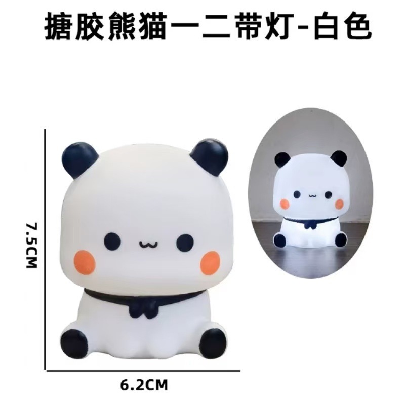熊猫一二布布小夜灯卧室床头拍拍灯儿童睡眠布布护眼线条小狗氛围|undefined