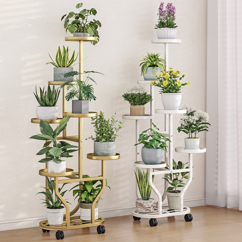 フラワーシェルフリビングルーム床置きバルコニー収納ラック屋外中庭多肉植物鉄植木鉢ブラケット棚拡張ラック|undefined