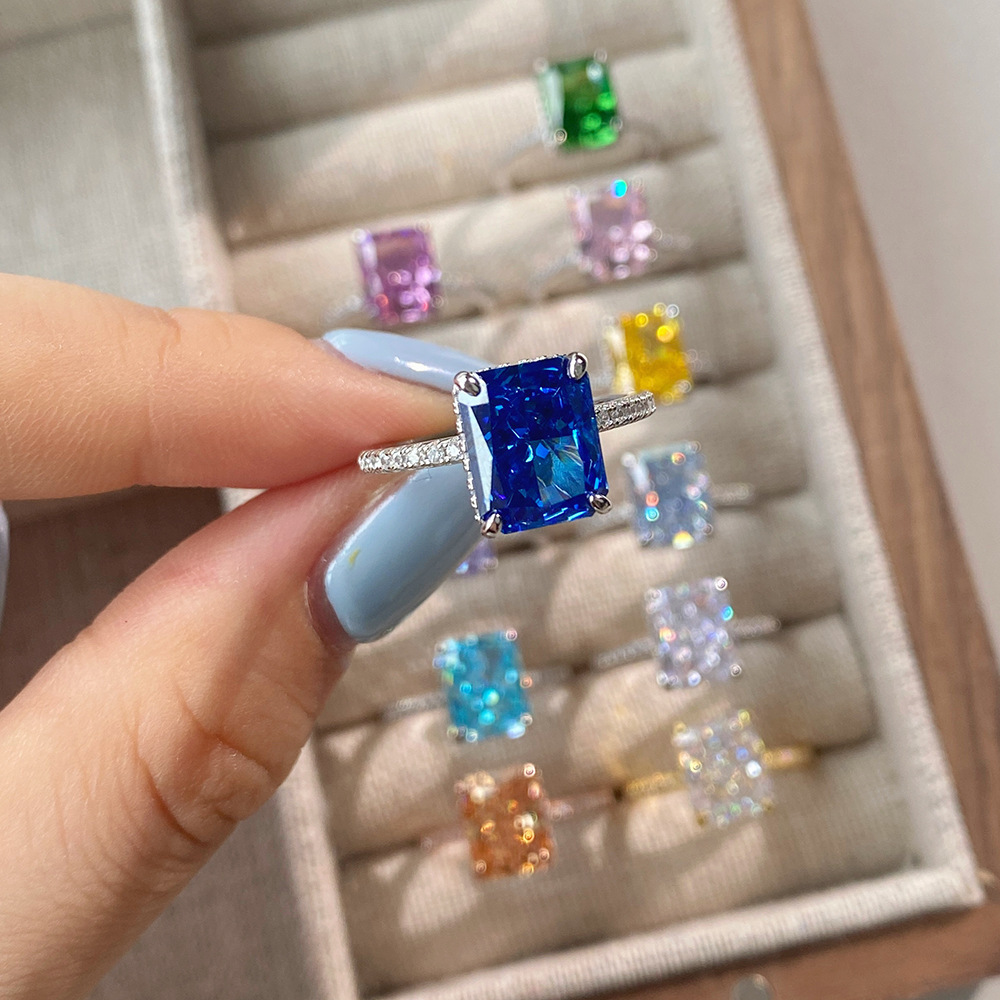 10g Weight Zircon Inlay Material Rings Classification 6, 9 Ring Size 1 Piece Quantity Holiday, Daily Occasion 925 Sterling Silver Material Geometric Pattern Women's Gender Plating Design Elegant, Luxurious, Simple Style Style 925 Sterling Silver Zircon Geometric Rings 10