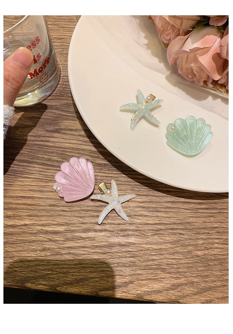 Women's Marine Style Simple Style Starfish Shell Plastic Resin Hair Clip display picture 2