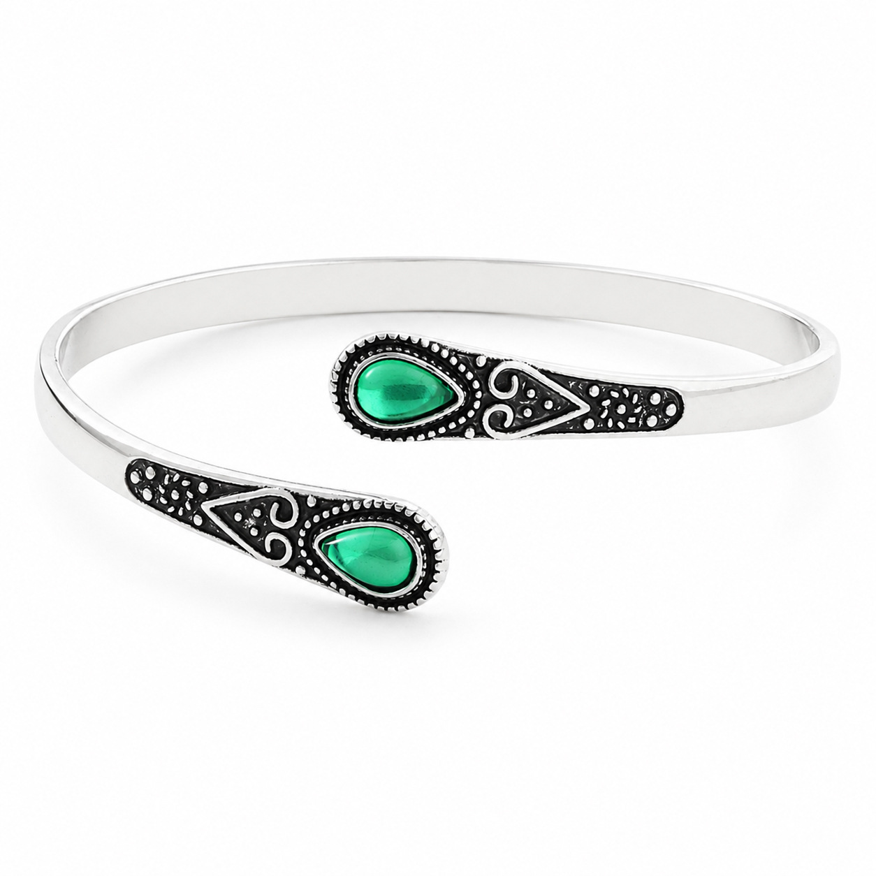Pulsera de aleación ajustable vintage con incrustaciones de imitación de ágata verde, estilo europeo y americano, éxito de ventas transfronterizo, ecológica, para parejas