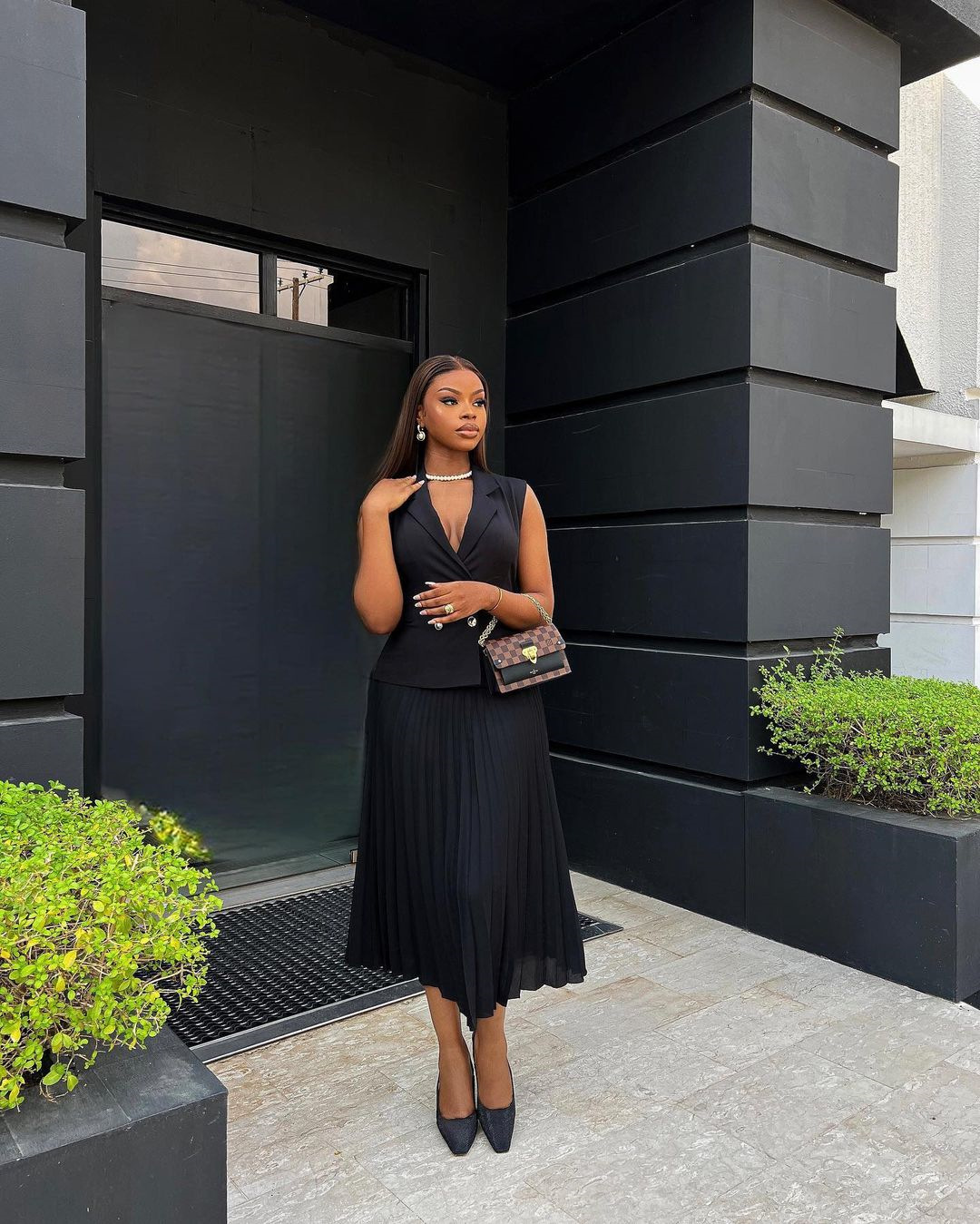 Formal Style Business Women's Formal Solid Color Polyester Button Skirt Co-ord Set Skirt Sets