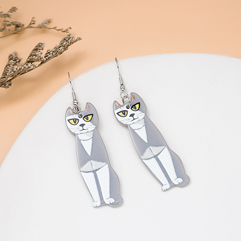 Fashion Cat Plastic Resin No Inlaid Earrings display picture 4