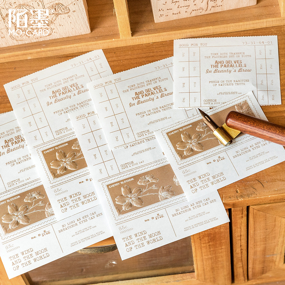 Momo Notebook Rustic Memories Series Instagram Handwritten Diary DIY Material Decor Base Sticker 30 Pieces in 6 Styles