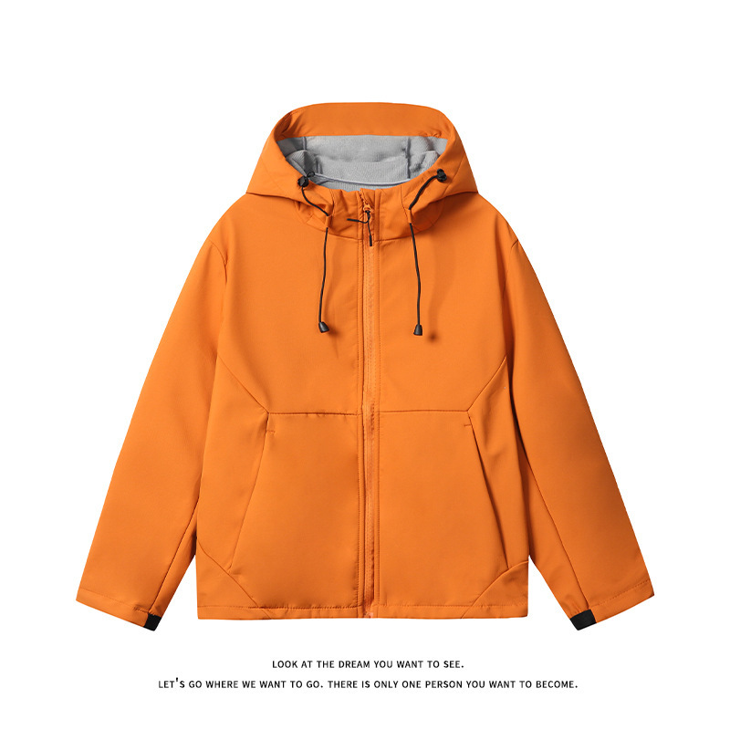 Cross-border foreign trade softshell jacket for couples, hooded outdoor mountaineering jacket, windproof jacket, Japanese style, plus size for men - Special offer P