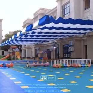 Kindergarten Awning Outdoor Sun Protection Curtain Telescopic Folding Awning Shenzhen School Gymnasium Roof Insulation Curtain