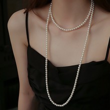 长款珍珠项链毛衣链轻奢高级感叠戴珍珠项链颈链女款2025新款爆款