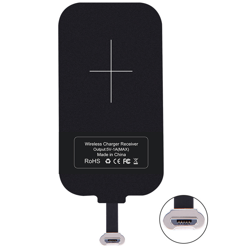 Parche de carga inalámbrico Nelkin con interfaz TIPO-C, parche de carga para teléfono móvil, receptor inalámbrico estándar QI, cargador inalámbrico