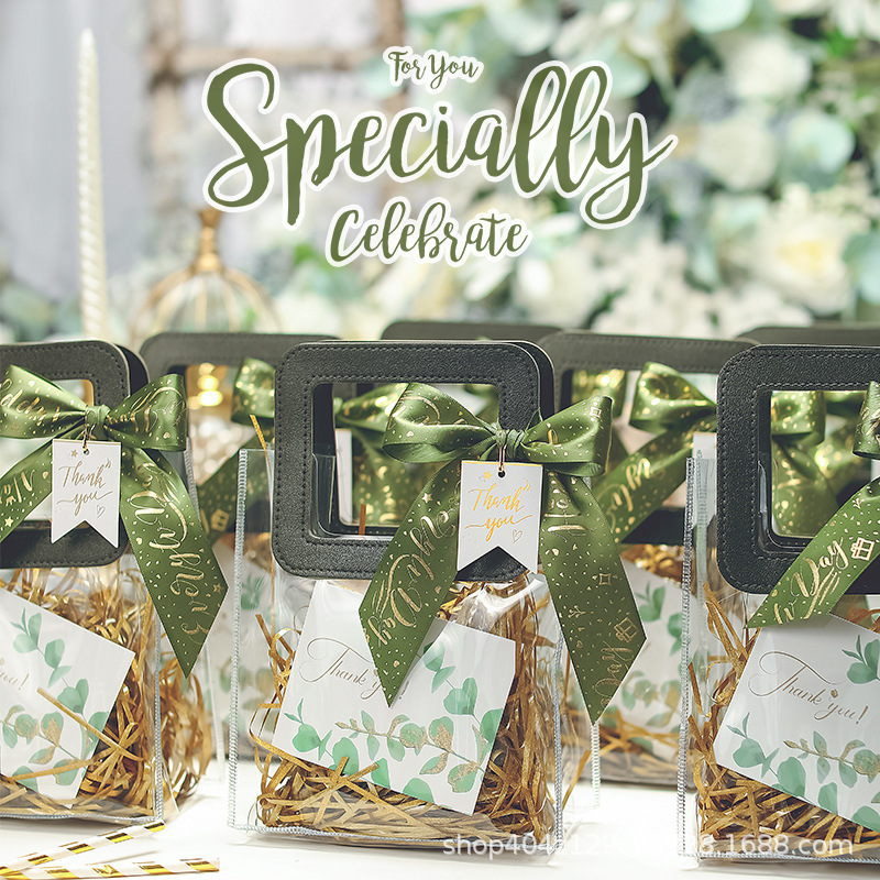 透明手提袋礼品袋伴娘伴手礼袋生日礼物包装袋子口红礼品礼盒袋空