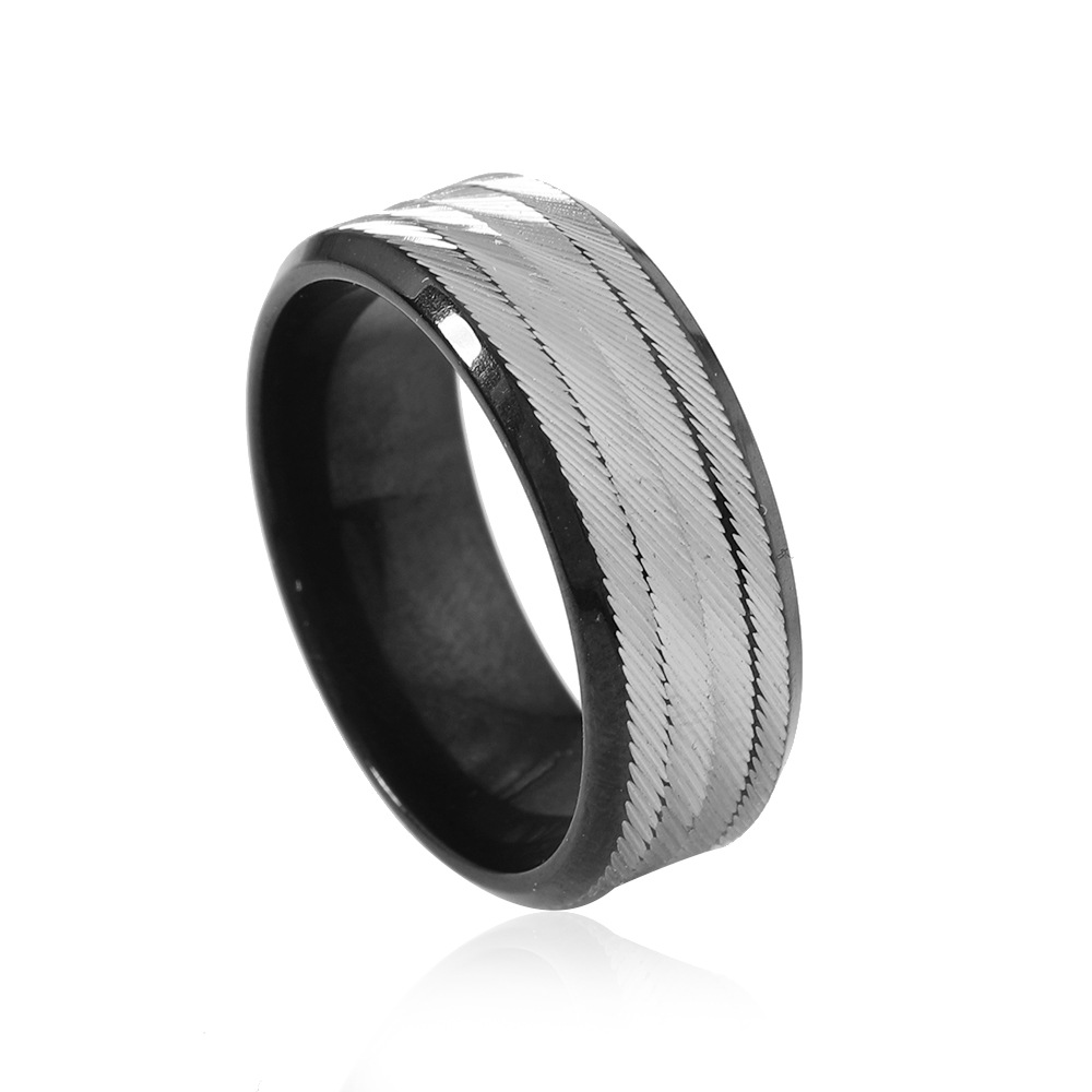 Daily Occasion 304 Stainless Steel Material Geometric Pattern Hip-Hop Geometric 304 Stainless Steel Men's Rings