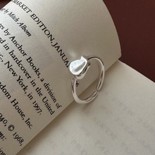 S925纯银韩版异形戒指复古简约时尚INS风博主个性指环银饰批发