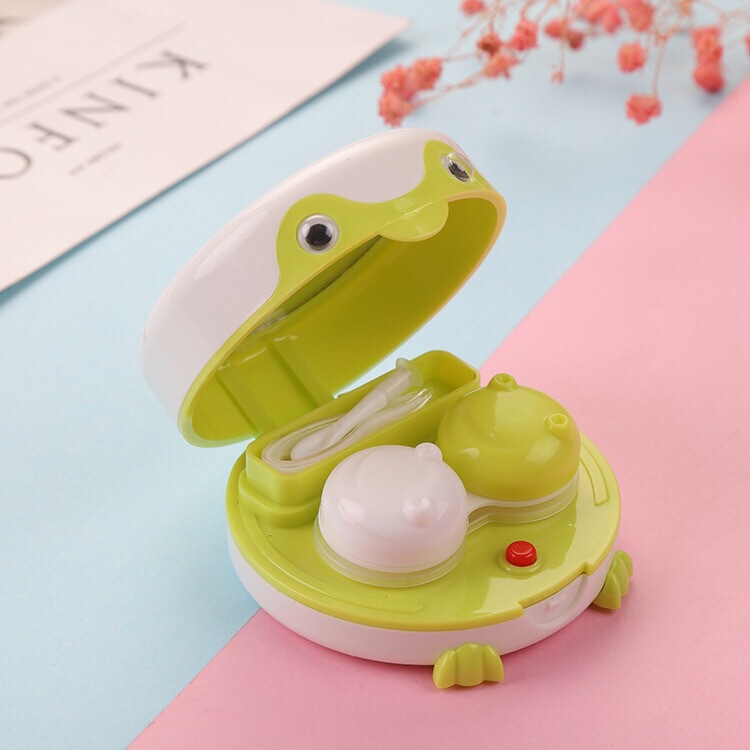 Factory Ready-Made Contact Lens Case Frog Cleaner Ultrasonic Cleaning Machine Personalized Electric Contact Lens Box Wholesale