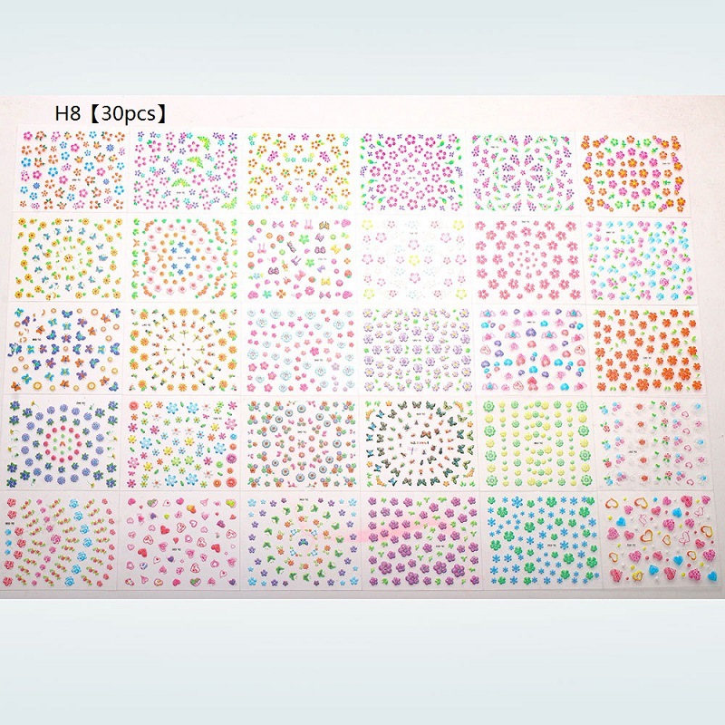 El Comercio exterior transfronterizo popular pegatinas de uñas amor pegatinas de brillo flor pequeña decoración de uñas floral pegatinas lindas pequeñas calcomanías