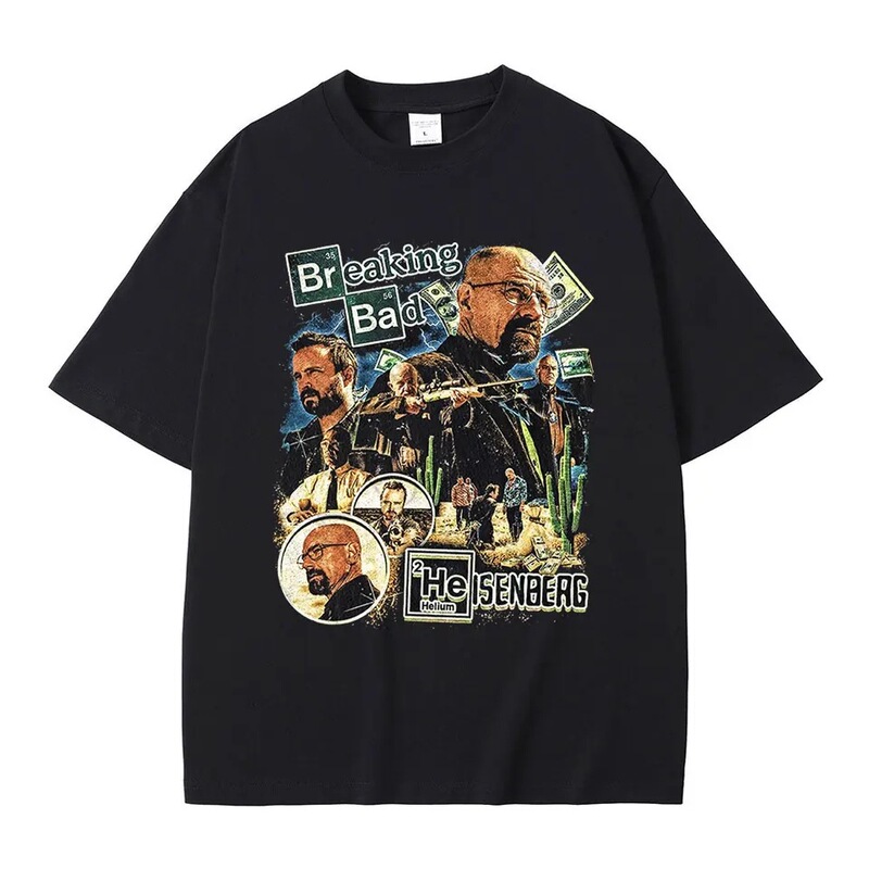 Heisenberg Breaking Bad T-Shirt, Best Known as Saul Graphic Print T-Shirt, Men's Clothing, Summer Casual Short-Sleeve T-Shirt