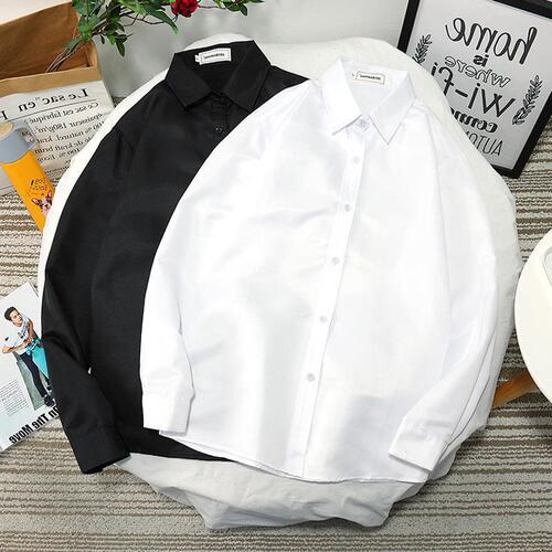 Men's Long-Sleeve White Shirt for Autumn, White Wedding Photos, Document Registration, Professional Formal Wear, Trendy Collar Shirt for Women, Plus Size Fat Men's Clothing