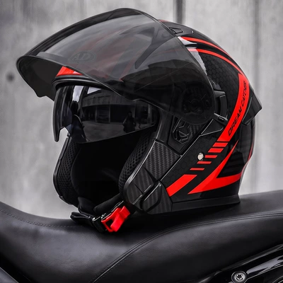 Motosiklet kaskı (dəbilqə) — scooters and motorcycles - red-light-glasses-black-tea-lenses-free-high-definition-lenses-l58-59-head-circumference