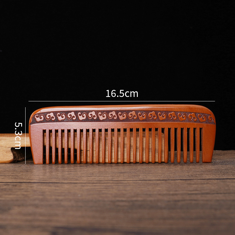 桃の木の櫛ロングハンドル細歯ストレートヘアコーム木製櫛ギフト桃の木の櫛ポータブル初年度ギフト木製櫛彫刻ロゴ輸出|undefined