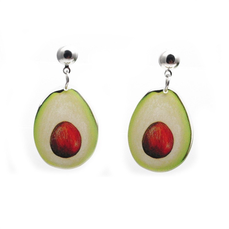 Europa y América transfronteriza de verano tridimensional de acrílico fruta fresa Stud pendientes mujer seta pendientes Mujer