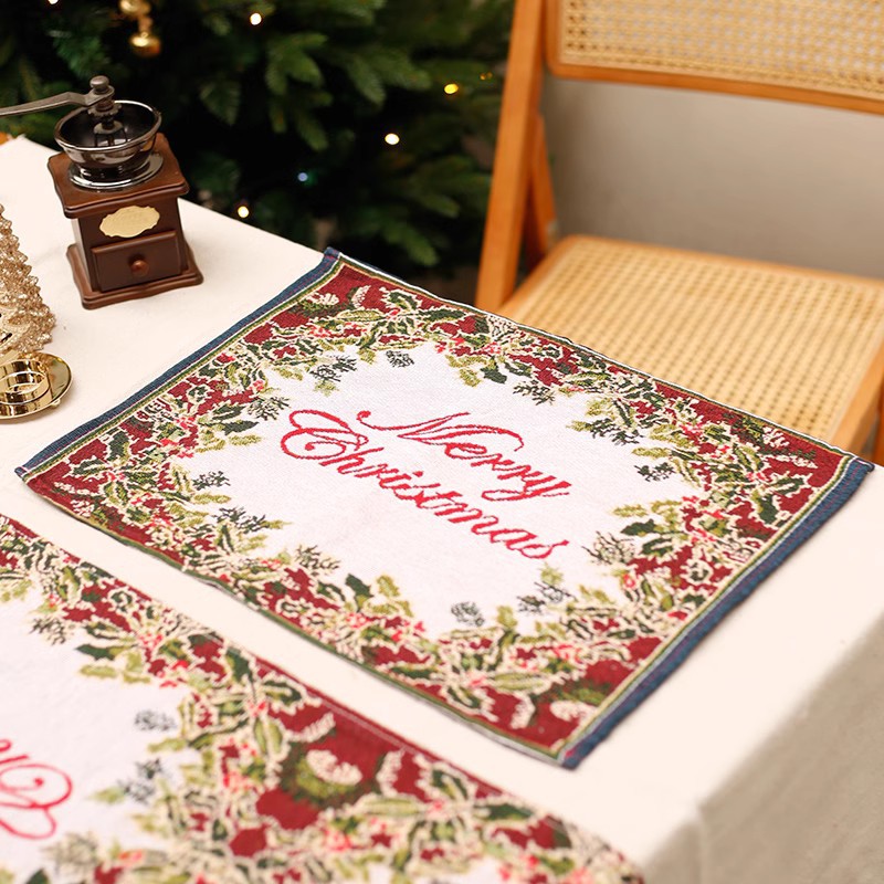 Decoración de mesa de Navidad hogar tienda placemat mesa corredor decoración de Navidad escena diseño mantel paño colgante