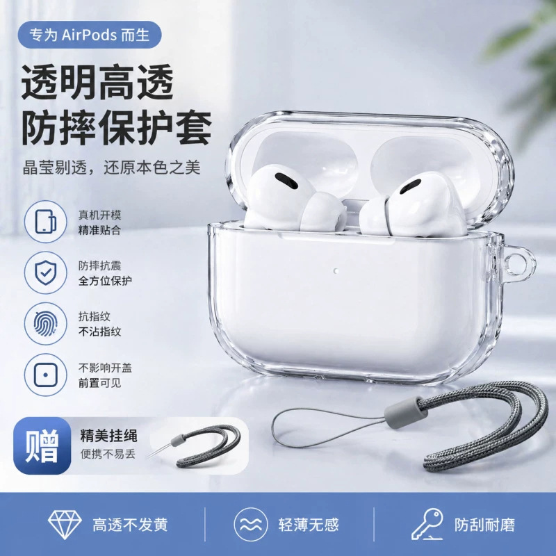 2026 new TPU transparent protective case for AirPods 5/4 Bluetooth headphones, compatible with AirPods Pro 4/3/2/1 2026 new TPU transparent protective case for AirPods 5/4 Bluetooth headphones, compatible with AirPods Pro 4/3/2/1