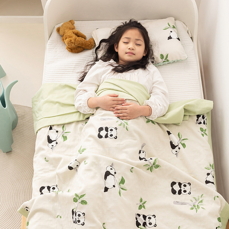 Clase A manta para bebés y niños edredón fresco de verano de algodón jardín de infantes siesta edredón fino manta de aire acondicionado para niños hilo de doble capa edredón fresco de verano