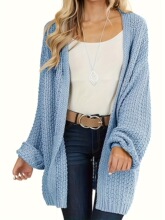 S 32824 Thick Knit Lantern Sleeve Cardigan ��������俪��