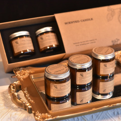 卸売り小衆茶色カップ手作り無煙アロマキャンドルセット結婚お土産ロマンチックなアロマキャンドルのギフトボックス
