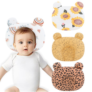 2025 Pure Cotton Baby Shaped Pillow Bear Ear Style Baby Pillow Cute Round Head Shaped Pillow Comfort Pillow