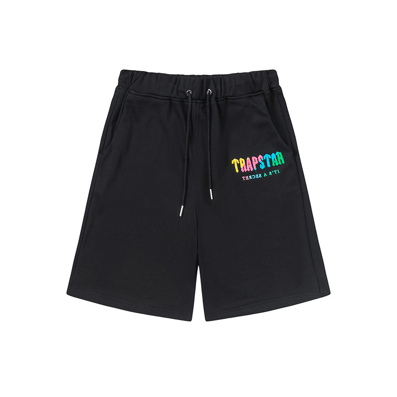 American Trapstar Letras Blanco Azul Toallas bordadas Casual Shorts Hombre y Mujer Deportivo Pantalones Marca image 11